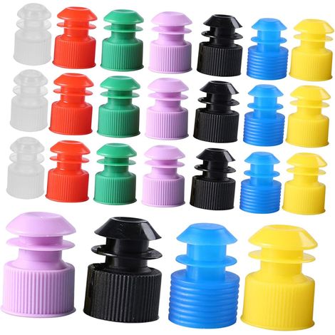 100 bouchons en plastique solide, 12 mm, pour tubes à essai (1/5)