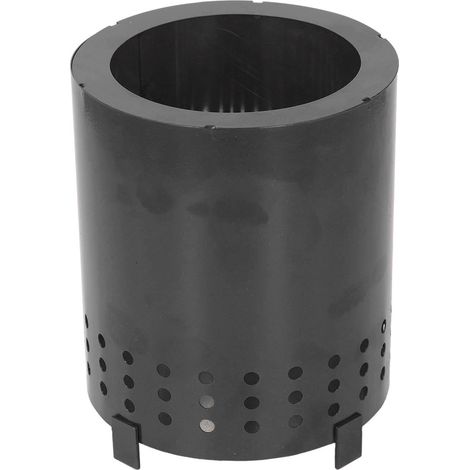 Foyer extérieur portable sans fumée, à poser sur une table, avec support, en fer forgé, pour le camping ou la cour (noir). (1/5)