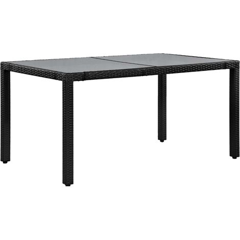 Ensemble à manger d'extérieur 7 pcs Mobilier de jardin Résine tressée Noir (1/5)