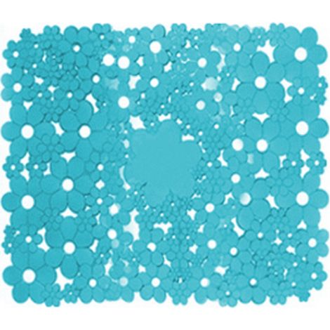 TAPPETO ANTISCIVOLO MOD. FLOWERS CM 53 X 53- Turchese- DH- pezzi 1