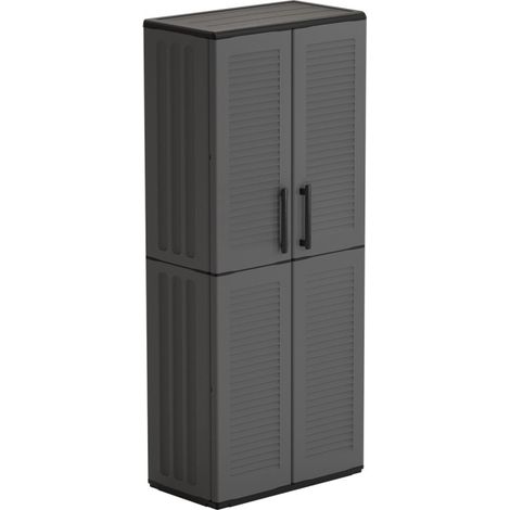 ARMADIO ALTO IN POLIPROPILENE CON 2 ANTE E 3 RIPIANI 68 X 37 X H163 CM