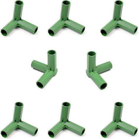 Gewächshausrahmenverbinder, Gewächshausmöbelverbinder, 10, Zubehör für Gartenrahmenverbindungen, stabile 16-mm-Stütze für Gewächshausrahmen (3-Wege-Winkelverbinder)