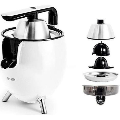 Presse Agrumes Double Cônes Avec Filtre En Acier Presspod Blanc Kitchencook (1/5)