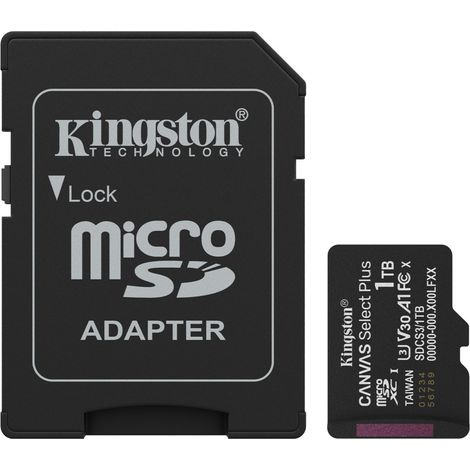 Memoria Flash Kingston Canvas Go Plus, 1TB MicroSD UHS-I Clase 10, con Adaptador (1/4)