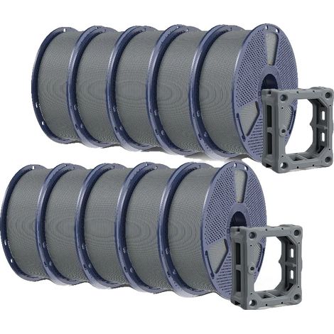 Filamento para impresora 3D, PLA Plus, alta resistencia y robustez, gris. (1/2)