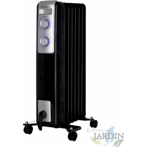 Radiateur à Bain d'Huile 1500W Chauffage électrique 7 éléments Orbegozo RN1500. Thermostat réglable