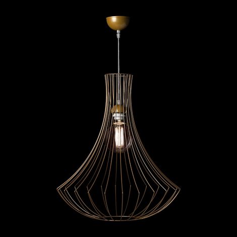 Lampada a Sospensione Chiara Gold in Filo d'Acciaio (1/2)