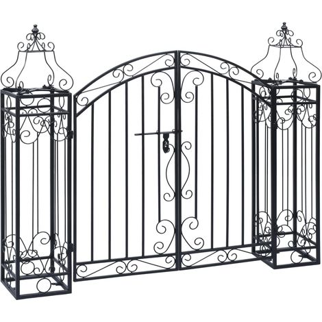 Portillon ornemental de jardin Fer forgé 122x20,5x100 cm (1/5)