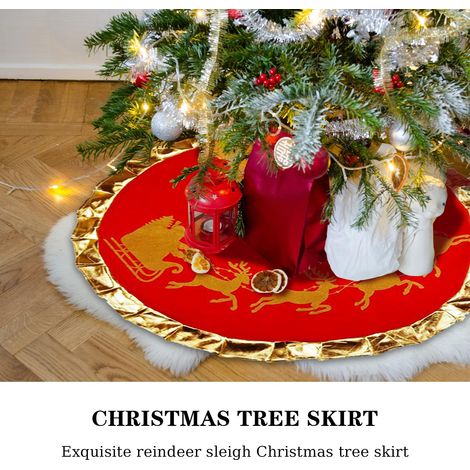 Copertura rotonda per albero di Natale 90 cm - Set regalo di Natale, decorazione per la casa delle feste, decorazione natalizia (1/4)