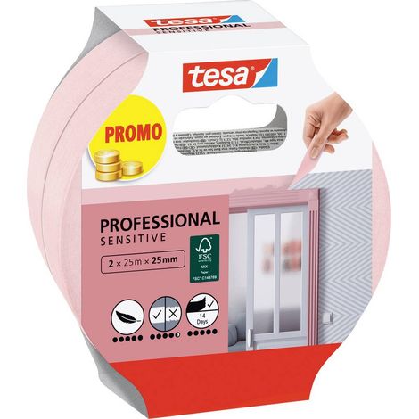 tesa Professional Sensitive 56267-00000-01 Nastro di mascheratura per pittura Rosa (L x L) 50 m x 25 mm 2 pz.