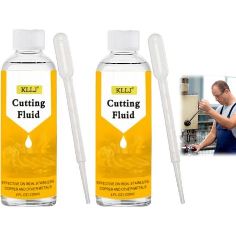 Huile de coupe pour métal - 2 pièces d'huile de forage et de coupe - Avec pipette et lubrifiants spéciaux - Convient pour percer,2pc Huile de Coupe,120ml (1/5)
