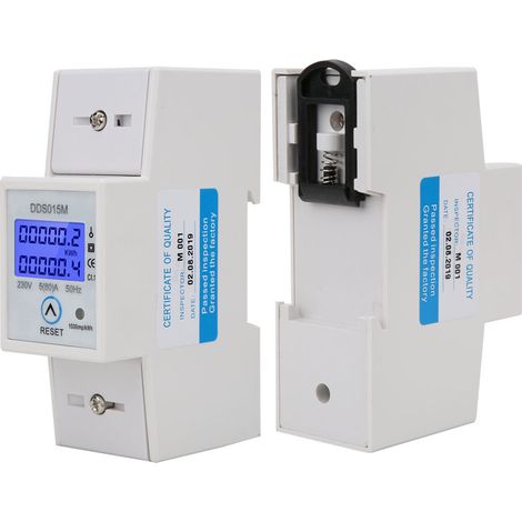 Compteur d'énergie monophasé DDS015M avec affichage numérique et fonction de remise à zéro, 230 V (1/5)