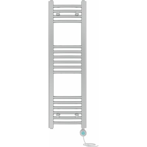 Prefilled Electric Heated Towel Rail Radiator Curved Thermo Smart WiFi 1000x300mm Chrome