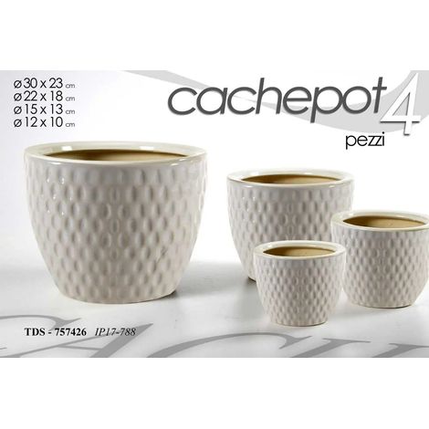 Set de 4 cachepots tortora Ø30/22/15/12 cm en céramique