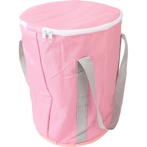 Bain de pieds portable isolé 5 couches, pliable et étanche avec couvercle, parfait pour voyage, spa maison et soins des pieds, rose. (1/5)