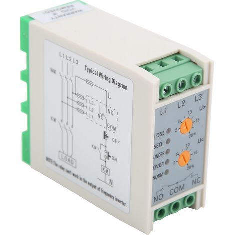 Relais de protection contre les surtensions et les sous-tensions JVR-380W, protection de séquence de phases, 380 V CA, 50/60 Hz (1/5)