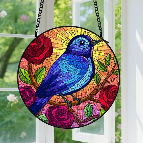 9cm Suspension en Vitrail Unique, Attrape-Soleil Minimaliste Élégant pour Jardin, Décoration Intérieure, Cadeau Femme, Homme, Nana (1/5)