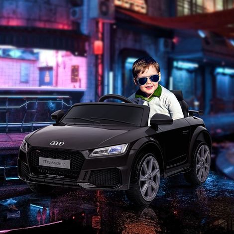 Elektrisches Kinderauto, Audi TT RS, 12 V 30 W, max. 3 km/h, 2,4-GHz-Fernbedienung, Sound- und Lichteffekte, Schwarz