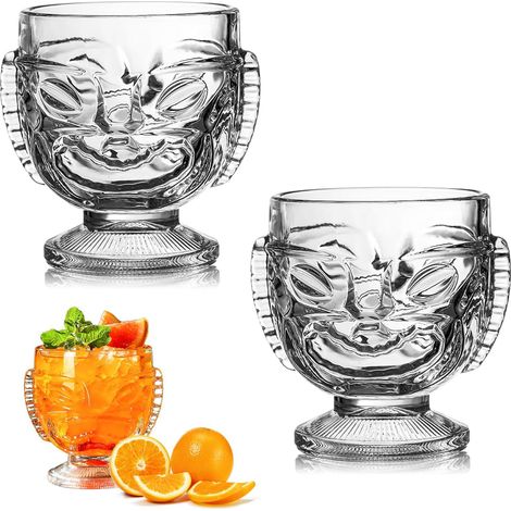 Coffret de verres à cocktail JeiibrZui - 425 ml - 2 pièces - Motif JeiibrZui double face - Verre transparent gravé - Idéal pour les soirées entre amis, le whisky et le café glacé (1/5)