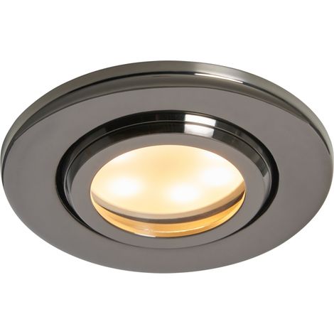 Litecraft Marlowe Fire Rated Tiltable Round IP65 Rated Recessed Downlight - Black Chrome (1/5)