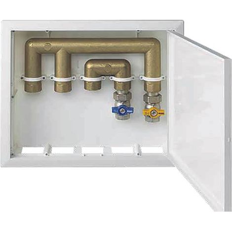 Boîte d'encastrement avec collecteurs à 5 voies pour le gaz et l'eau