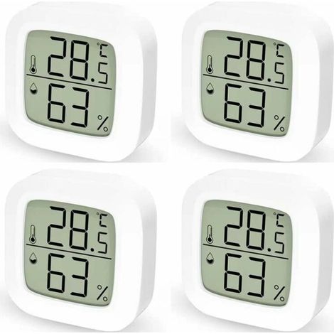 Lntyq Thermometre Interieur Maison Lot de 4 Thermometre Hygrometre Numérique,Thermomètre Digital pour Chambre à Coucher (1/5)
