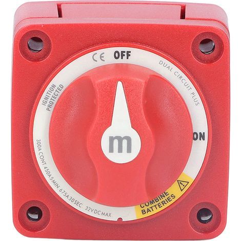 Interrupteur de batterie marche/arrêt 300A 12V/24V, double Circuit, 4 bornes, allumage protégé pour Yachts, camping-cars (1/5)