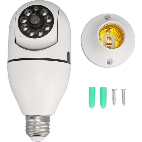 Caméra de Sécurité Ampoule 1080P Sans Fil 360° Vision Nocturne HD Intelligente pour Maison (1/5)
