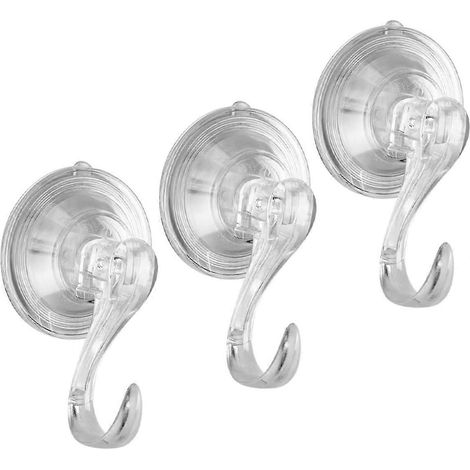 Lot de 3 crochets réutilisables pour ustensiles de cuisine, porte-ustensiles, crochets à ventouse pour sacs à main, clés et manteaux - Qin (1/5)