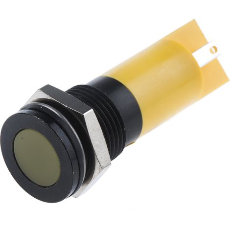 Voyant LED lumineux  Jaune RS PRO, dia. 14mm, 24V c.c., IP67 ( Prix pour 1 ) (1/2)