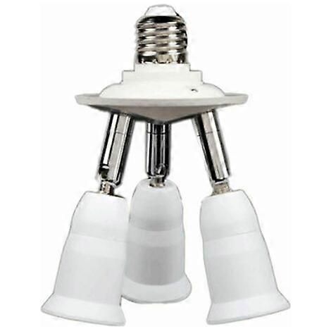 Adaptateur distributeur de douille E27 3 en 1, ampoule LED standard E27, support convertisseur (1/4)