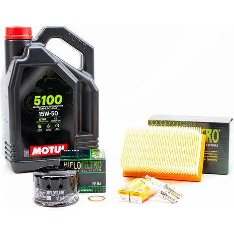Kit Révision Filtres Bougies pour BMW F 800 ST de 2006 à 2012 - MOTUL 5100 15W50 4L