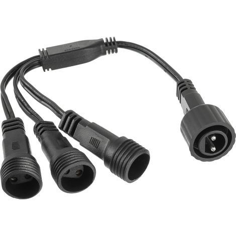 1 à 3 Connecteur Guirlande Lumineuse, répartiteur d'éclairage extérieur, connecteur 2 broches étanche IP65 pour sapin et rideau lumineux G40 (1/5)