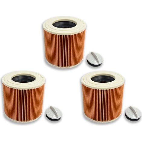 Lot de 3 filtres à cartouche pour aspirateur sec/humide Kärcher WD2/WD3/MV2/MV3/SE4001/SE4002 remplace 6.414-552.0, 6.414-772.0, 6.414-547.0 (1/3)