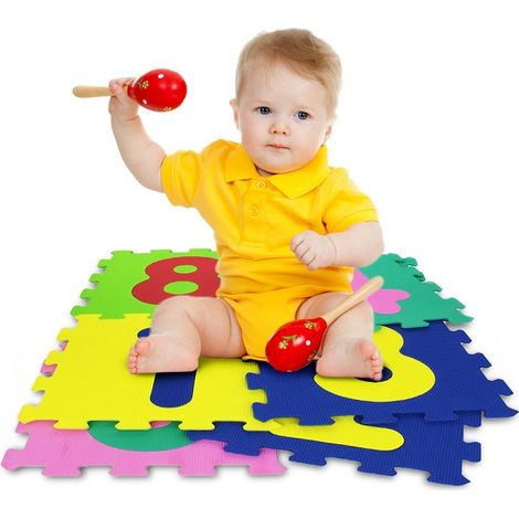 232026 Alfombra puzzle suave con NÚMEROS 10 piezas 29.5 x 29.5 x 8 cm colorida (1/3)