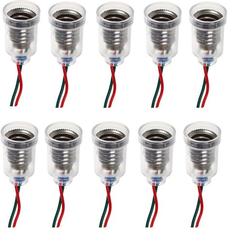 10PCS E10 Lampes Base LED Montage à Visser Petites Ampoules Titulaire Lumière Douille avec Douille de Fil pour Circuit d'Expérimentation Home Test Électrique Accessoires (1/7)