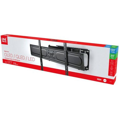 Support mural TV One For All WM4960 Jumbo full-motion noir 42-120 pouces VESA 900x600 75 kg rotation 120° inclinaison 20° (1/5)