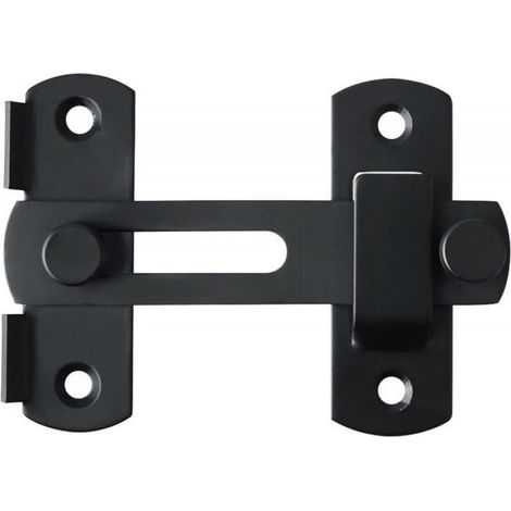 Verrou Coulissant - Verrou à Bascule en Acier Inoxydable - Pour Porte Portail Fenêtre Placard Couvercle Jardin - Noir Mat - 100 x 70 x 20 mm - 1 Pièce (1/4)