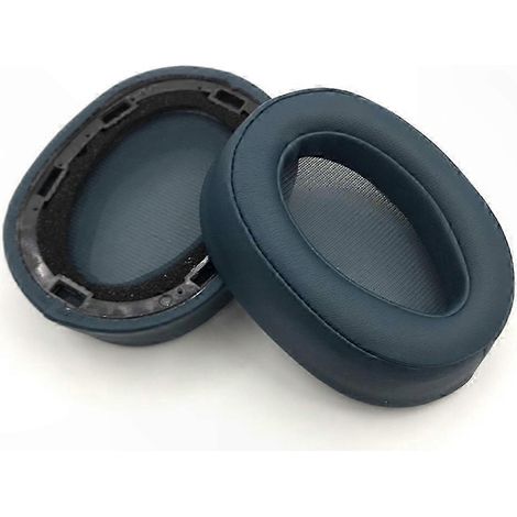 Ersatz-Ohrpolster aus Proteinleder für die ohrumschließenden Kopfhörer MDR-100ABN und WH-H900N, kompatible Ohrmuscheln, weicher Schaumstoff, schwarz, langanhaltender Tragekomfort (1/4)