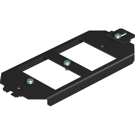 OBO Bettermann Soporte base para placa de soporte 165x76x12 acero cincado en banda negro intenso RAL 9005, 7407836