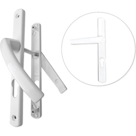 Prodif – Ensemble alu porte étroite Ovalfiliz – clé i 24 mm – saillie réduite articulée – blanc – pour espaces confinés – 675315