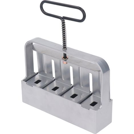 Kit presse-mottes manuel argenté pour semis, outil de jardinage portable, bloc de terre compact pour serre, lot de 2 (1/5)