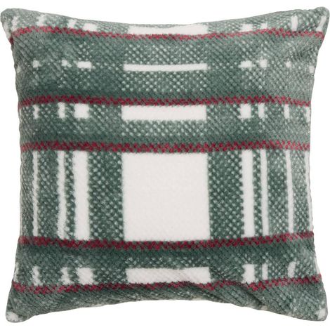 Coussin Jacquard en Flanelle "Lary" 40x40cm Vert Foncé (1/5)