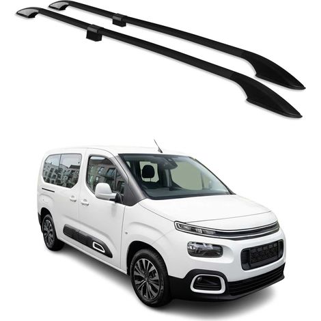 OMAC Barres de Toit longitudinales pour Citroen Berlingo 2018-2026 L2 Alu Noir
