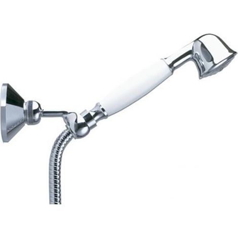 Ensemble douchette à main Chromé en Laiton avec flexible et support métallique - 3049G (1/5)