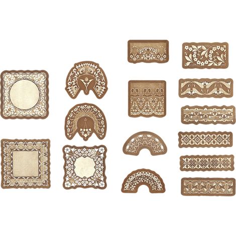 30 autocollants en dentelle PET transparent, série dentelle, autocollants décoratifs à faire soi-même pour journal intime, scrapbooking, album photo, type 1 (1/5)