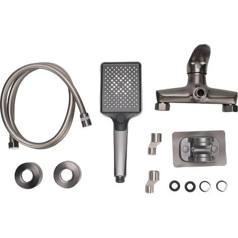 Système pommeau douche main kit cuivre – Valve haute pression salle bain avec tuyau support, salle de bain (1/5)