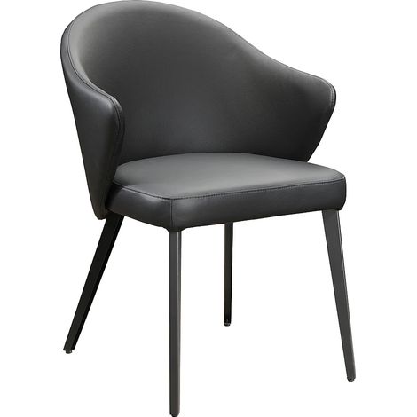 Sedia con braccioli in Pelle e Acciaio Nero - MIBELLY della MAISON CÉPHY (1/4)