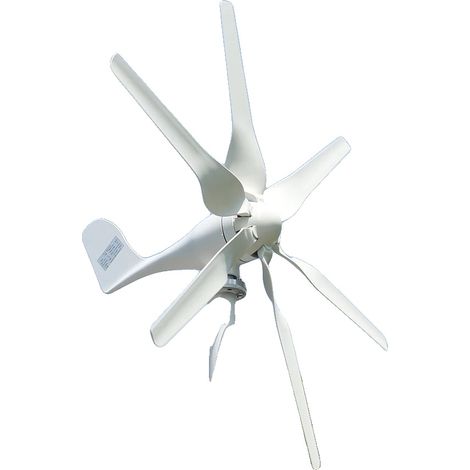 Generador de turbina eólica, diseño de alta eficiencia, uso versátil, 800 W, 6 palas, 24 V, control MPPT híbrido. (1/2)