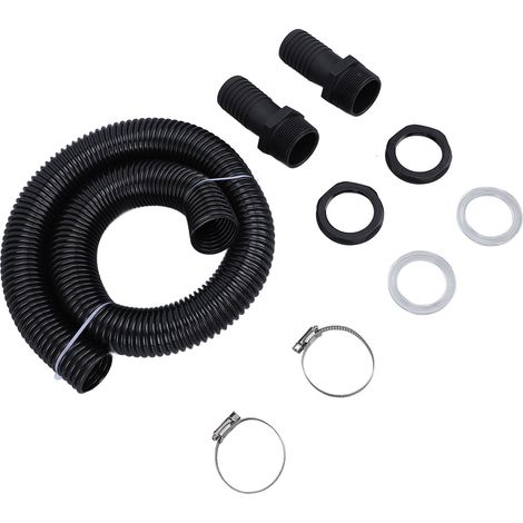 Kit raccord tuyau cuve récupération eau pluie 1m plastique collecteur raccordement sans perçage pour système irrigation jardin (1/5)